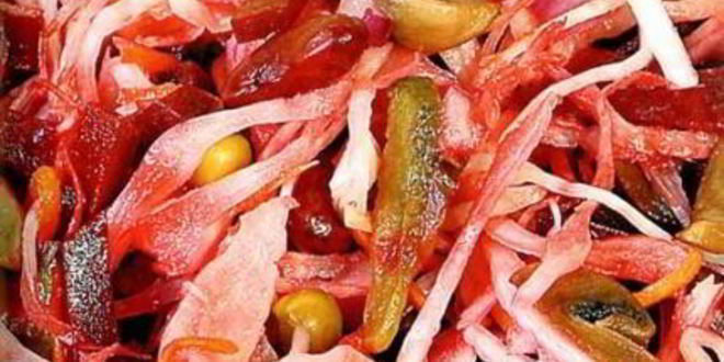 Рецепт винегрета с фасолью и шампиньонами