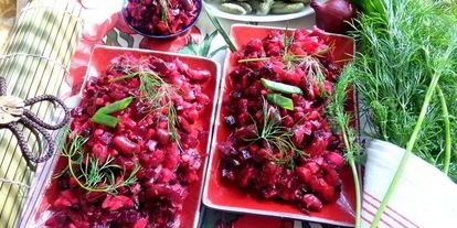 Шаг 13: винегрета с фасолью и жареным луком