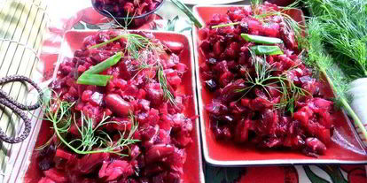 Шаг 15: винегрета с фасолью и жареным луком