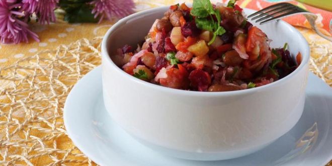 Рецепт винегрета с фасолью