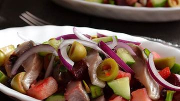 Рецепт Винегрета с красной фасолью и сельдью