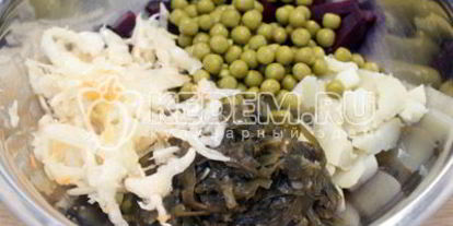 Шаг 1: винегрета с морской капустой