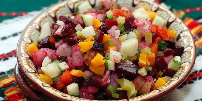 Рецепт винегрета с огурцами