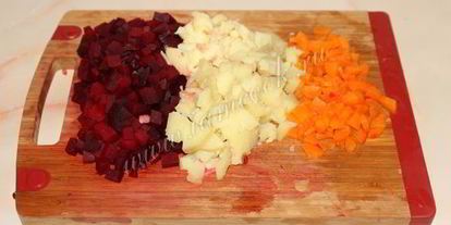 Шаг 3: винегрета с селедкой