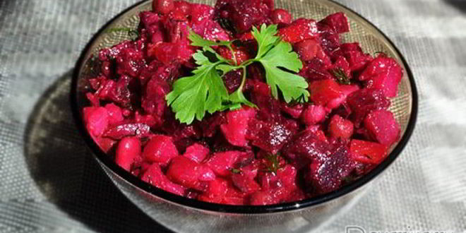 Рецепт Винегрета с запеченной свеклой и фасолью