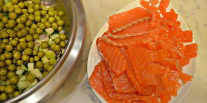 Шаг 4: винегрета со слабосоленым лососем