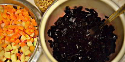 Шаг 5: винегрета со слабосоленым лососем