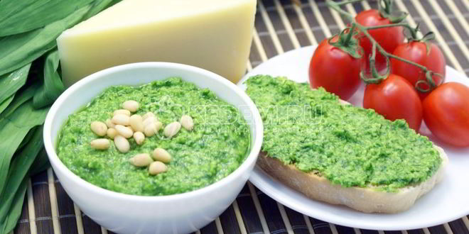 Рецепт соуса песто иза черемшей