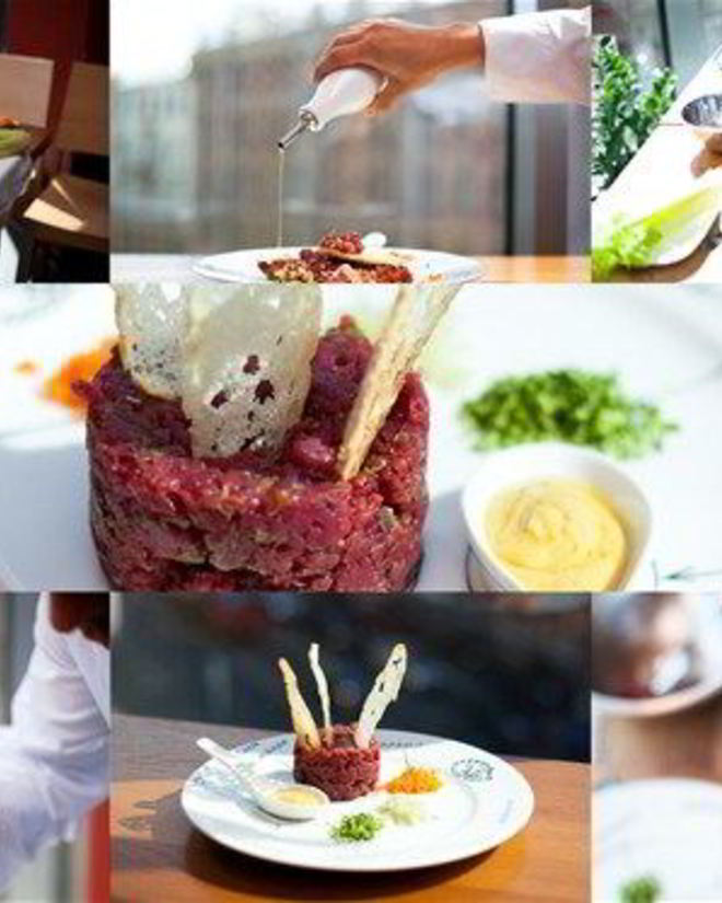 Рецепт тартара из филе молодого бычка с овощами и дижонской горчицей