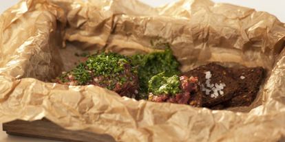 Шаг 3: тартара из говядины с зеленой пастой