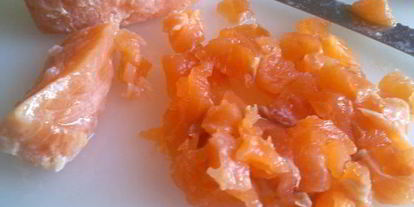 Шаг 4: тартара из слабосоленого лосося