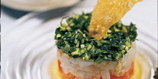 Рецепт тартара из томатов, дорады и цукини