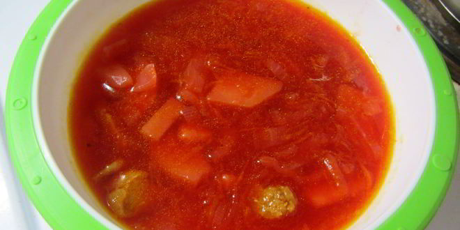 Рецепт борща домашнего с чесноком