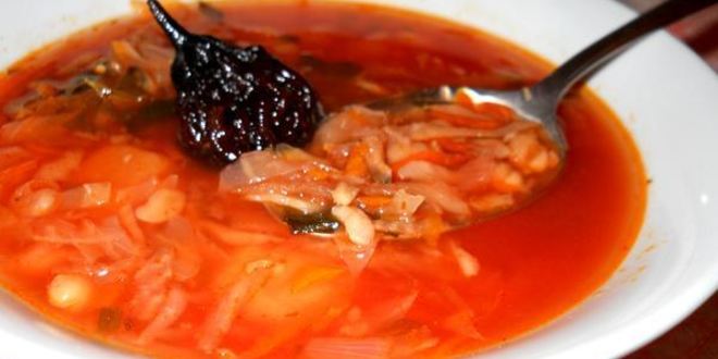 Рецепт Борща постного с килькой и грушами