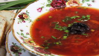 Рецепт Борща с грибами и черносливом