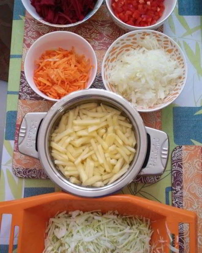 Рецепт борща с хрустящей капустой