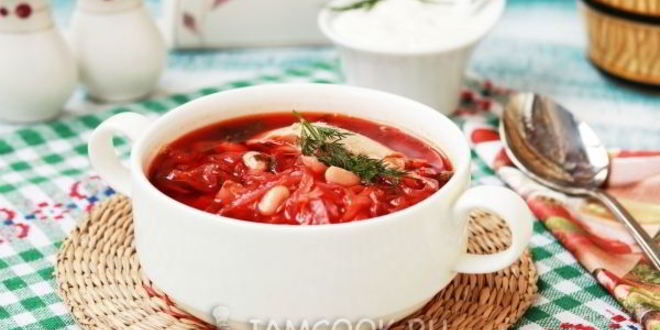 Рецепт Борща с курицей и фасолью