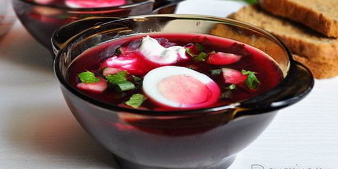 Рецепт Холодного борща со щавелем