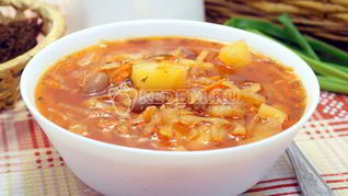 Рецепт Постного борща с фасолью