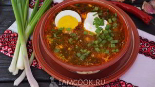 Рецепт Зеленого борща со щавелем и яйцом