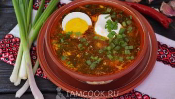 Рецепт Зеленого борща со щавелем и яйцом