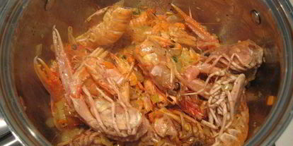 Шаг 3: равиолей с лангустинами и цукини в густом бульоне