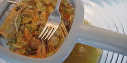 Шаг 4: равиолей с лангустинами и цукини в густом бульоне