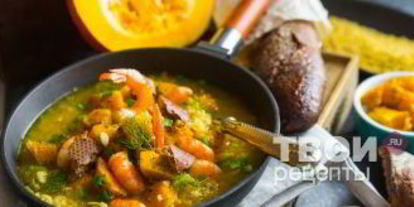 Шаг 26: тыквенного супа с бульоном и крупами