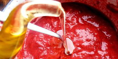 Шаг 10: гаспачо из ревеня и вишни