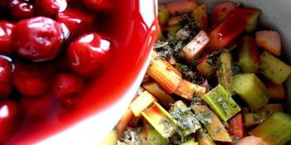 Шаг 5: гаспачо из ревеня и вишни