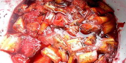 Шаг 7: гаспачо из ревеня и вишни