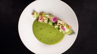 Рецепт Гаспачо огуречного с крабом