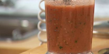 Шаг 1: гаспачо с баклажанами