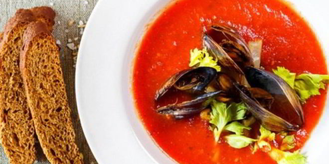 Рецепт гаспачо с мидиями