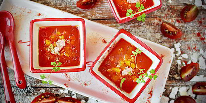 Рецепт гаспачо с печенью трески