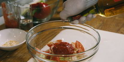 Шаг 6: гаспачо с сорбетом из томатов