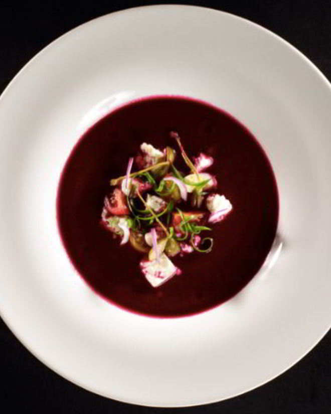 Рецепт гаспачо свекольного с брынзой