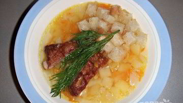 Рецепт Горохового супа на копченых ребрышках