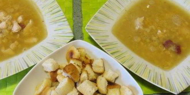 Рецепт горохового супа на мясном бульоне