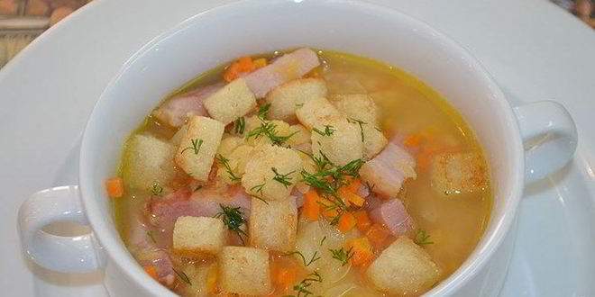 Рецепт горохового супа с копченого грудинкого