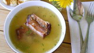 Рецепт Горохового супа с копченостями в мультиварке