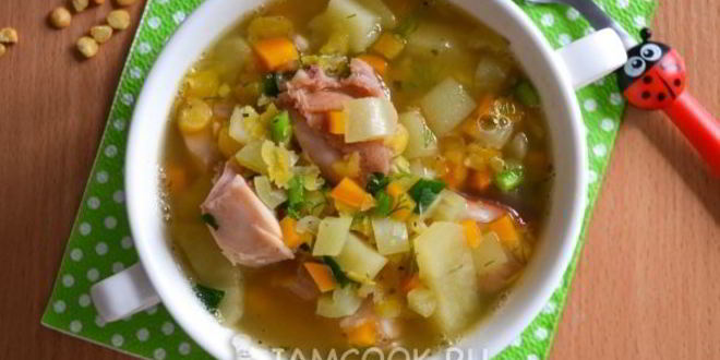 Рецепт Горохового супа с копченым окорочком