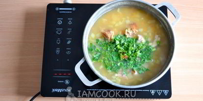 Шаг 10: горохового супа с копченым окорочком