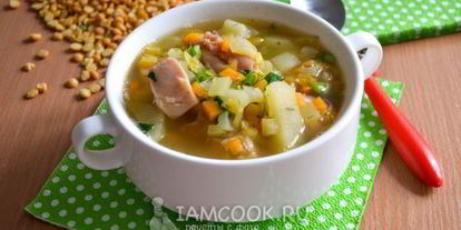 Шаг 12: горохового супа с копченым окорочком