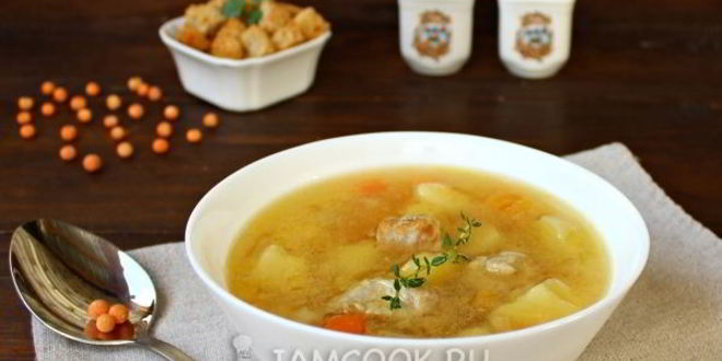 Рецепт Горохового супа со свининой в мультиварке