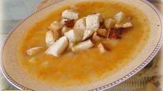 Рецепт Супа горохового с копчеными свиными ребрами на костном бульоне