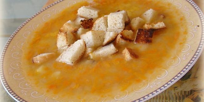 Рецепт Супа горохового с копчеными свиными ребрами на костном бульоне