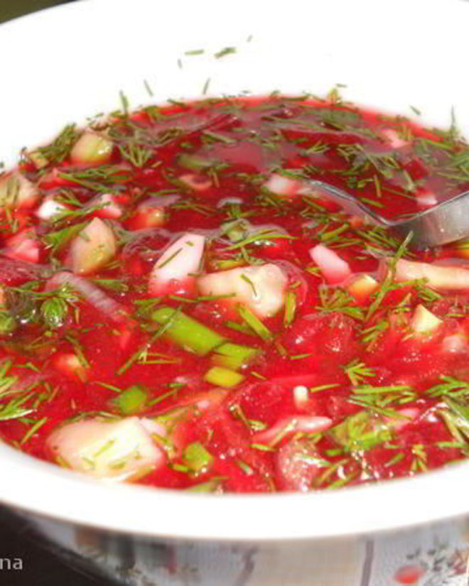 Рецепт хладника литовского — холодного супа из свеклы