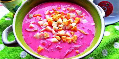 Шаг 8: холодника на кефире с маринованной свеклой