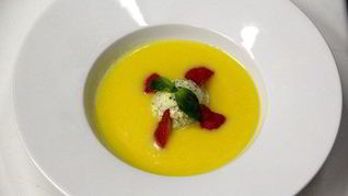 Рецепт Холодного ананасово-кокосовый суп с мороженным из базилика